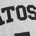 Silver Satoshi Nakamoto Glitter Ringer 7 Tee Close-Up View