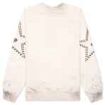 Vintage White Satoshi Nakamoto Star Studded Crewneck Sweater Back