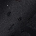 Washed Black Satoshi Nakamoto Baggy Moto Pant Close-Up View