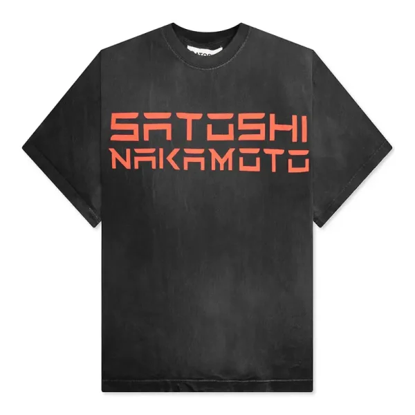 Washed Black Satoshi Nakamoto EV Tee