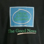 Washed Black Satoshi Nakamoto Good News Tee Chest Print