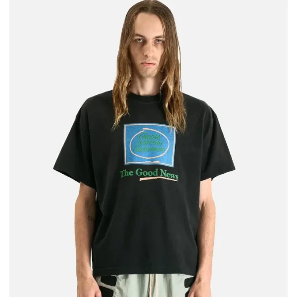 Washed Black Satoshi Nakamoto Good News Tee