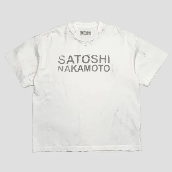 White Satoshi Nakamoto Destroyed Luke T-shirt
