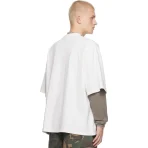 White Satoshi Nakamoto Distort T-shirt Back View