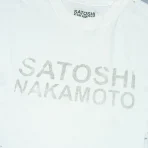 White Satoshi Nakamoto Road Rash T-shirt Logo View