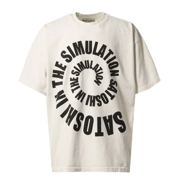 White Satoshi Nakamoto Simulation Short Sleeve Tee
