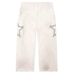 White Satoshi Nakamoto Star Studded Sweatpant Back Side