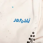 White Satoshi Nakamoto Star Studded Sweatpant Logo View