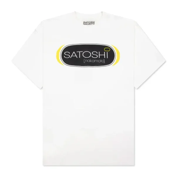 White Satoshi Nakamoto Stream Short Sleeve Tee