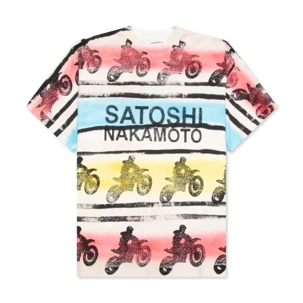 White/Pink/Blue Satoshi Nakamoto Gotcha Tee