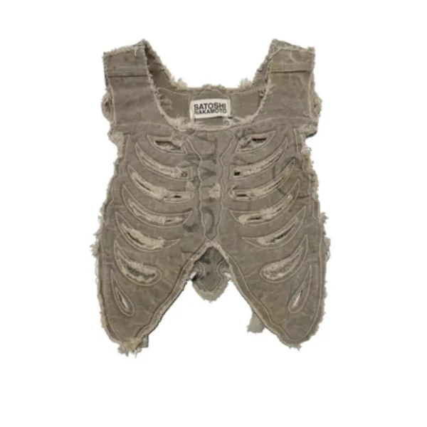 Beige Satoshi Nakamoto Skeleton Vest