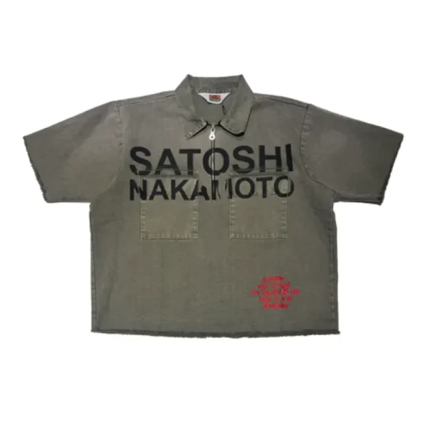 Olive Green Satoshi Nakamoto Success Mechanic Shirt