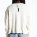 Vintage White Satoshi Nakamoto Logo Thermal Long Sleeve Shirt Back