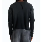 Washed Black Satoshi Nakamoto Logo Thermal Long Sleeve Shirt Back