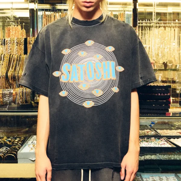 Black Satoshi Nakamoto Eye Tee
