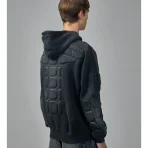 Black Satoshi Nakamoto Moto Panels Hoodie Back