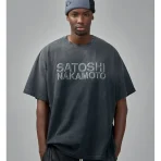 Black Satoshi Nakamoto Shadow Logo Tee