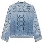 Blue Satoshi Nakamoto Denim Moto Jacket Back Side