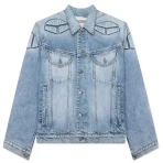 Blue Satoshi Nakamoto Denim Moto Jacket