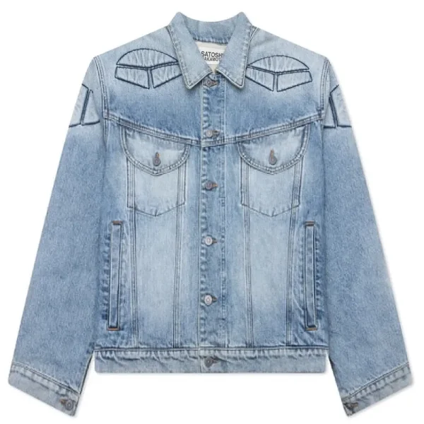 Blue Satoshi Nakamoto Denim Moto Jacket