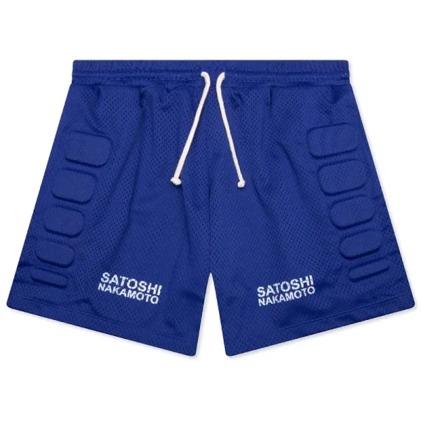 Blue Satoshi Nakamoto Mesh Moto Short