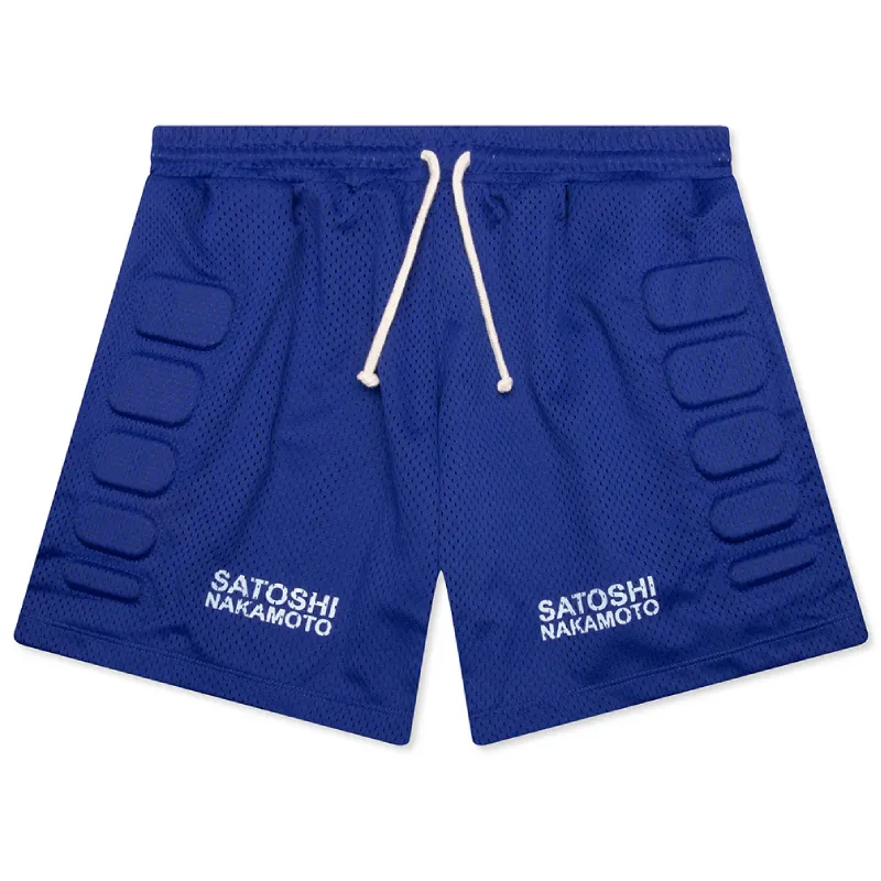 Blue Satoshi Nakamoto Mesh Moto Short