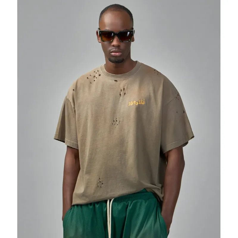 Brick Satoshi Nakamoto Chain Stitch Tee - Satoshi Nakamoto Brick Satoshi Nakamoto Chain Stitch Tee