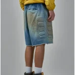 Dirty Blue Satoshi Nakamoto Luke Moto Shorts Back Side