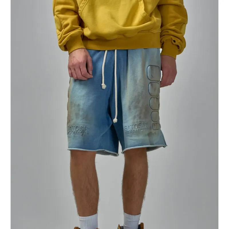 Dirty Blue Satoshi Nakamoto Luke Moto Shorts