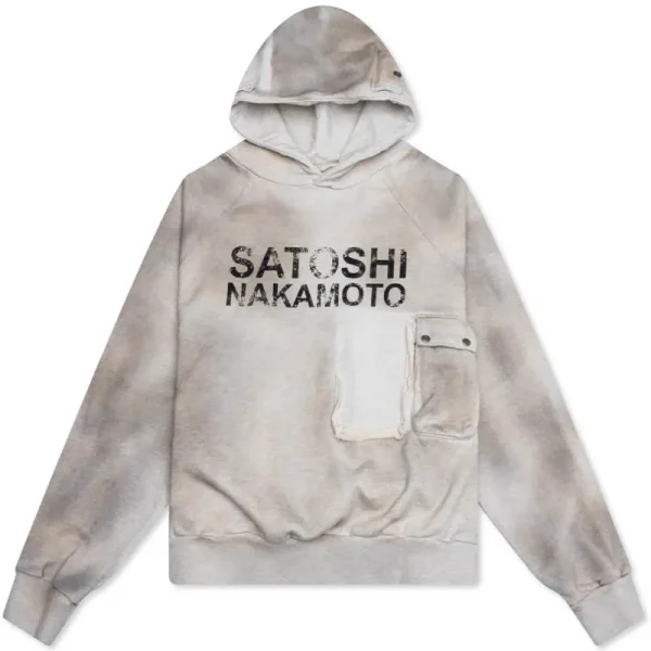 Dirty White Satoshi Nakamoto Cargo Hoodie