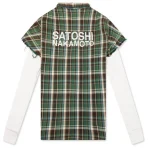 Green Plaid Satoshi Nakamoto Bender Cut Off Flannel Shirt Back Side