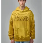 Mustard Satoshi Nakamoto Moto Panels Hoodie