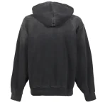 Washed Black Satoshi Nakamoto Cybernetics Zip Up Hoodie Back Side