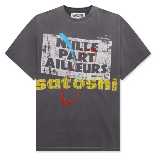 Washed Black Satoshi Nakamoto Everywhere and Nowhere Tee