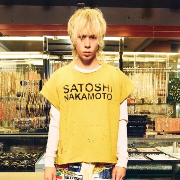 Yellow Satoshi Nakamoto Luke Thermal Tee